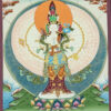 1000-ramienny Czenrezig Avalokiteśwara tybetańska thanka