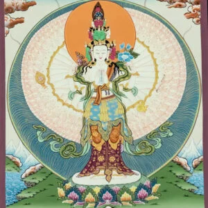 1000-ramienny Czenrezig – thanka