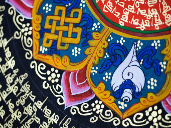 8 symboli pomyślności mandala szczęścia detal muszla