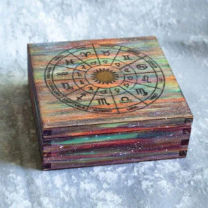 Pudełko Drewniane Koło Zodiaku