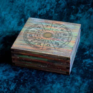 Pudełko Drewniane Koło Zodiaku