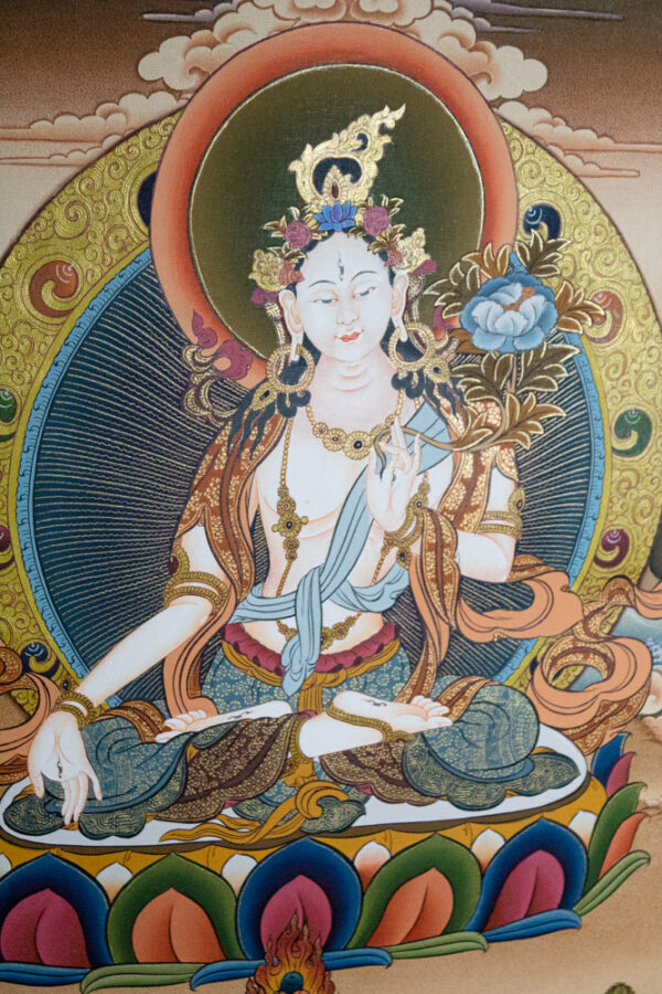 biała tara thanka buddyzm tybetański