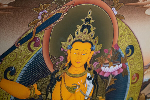 Żółty Mandziuśri - 24k złoto buddyzm