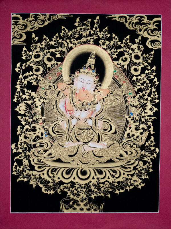 wadżrasattwa thanka, złoty obraz tybetański