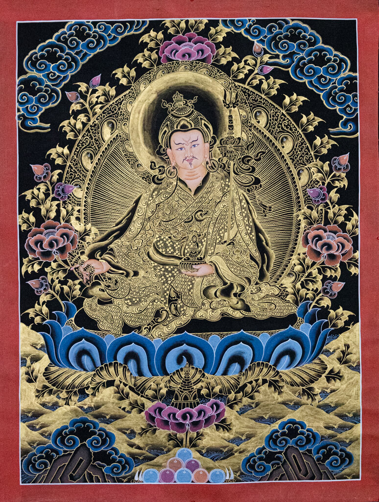Guru Rinpocze, Padmasambava, thanka buddyjska, obraz tybetański
