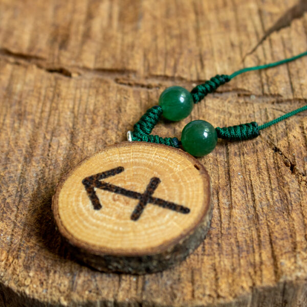 talizman dla strzelca z awenturynem i wisiorkiem drewnianym z symbolem strzelca na zielnym sznurku, naszyjnik zodiakalny na szczęście z kamieniami naturalnymi, biżuteria boho