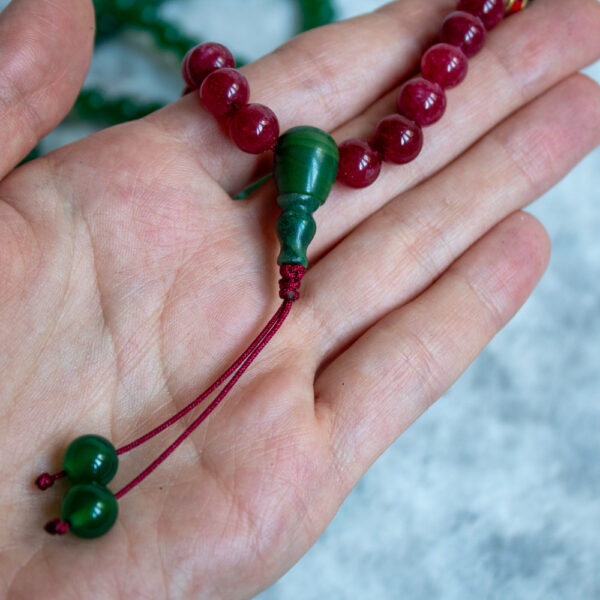 mala buddyjska zielona tara agat jadeit, naszyjnik mala 108 korali z kamieni naturalnych 8 mm do medytacji, jogi, mantry