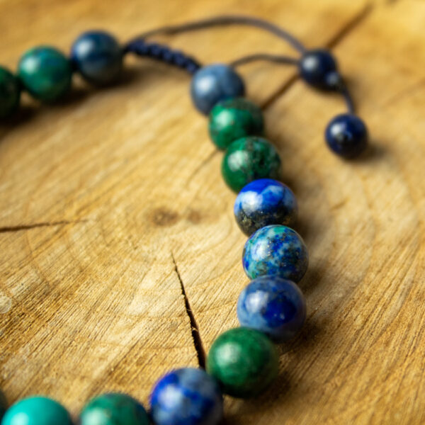 bransoletka dla zodiakalnego strzelca labradoryt, turkus, azuryt malachit, lapis lazuli 8 mm, bransoletka z kamieniami na sznurku