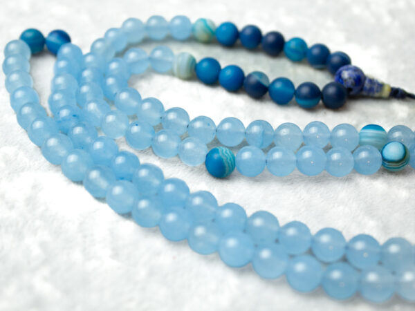 niebieska mala buddyjska 108 jadeit agat lapis lazuli, sznur korali z kamieni naturalnych 8 mm