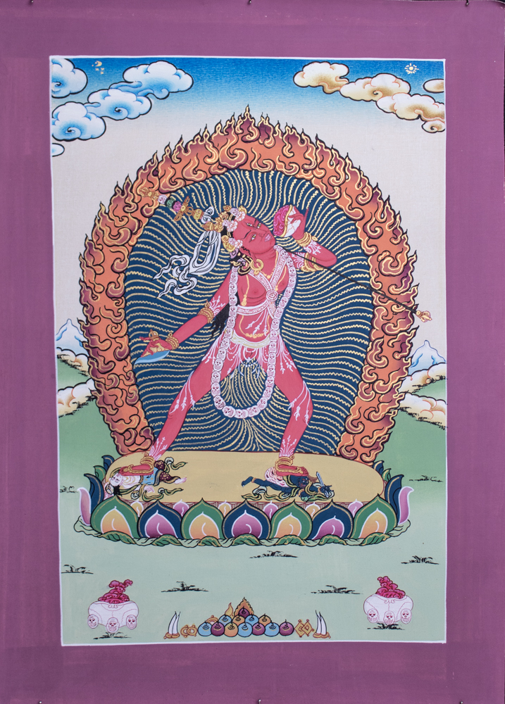 wadżrajogini thanka tybetańska, obraz buddyjski na płótnie do medytacji