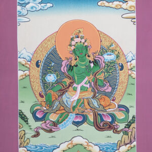 Zielona Tara – thanka 26 x 36 cm na płótnie