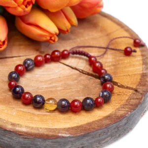 Bransoletka dla Strzelca: Cytryn, Ametyst, Karneol