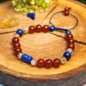 Bransoletka dla Panny: Cytryn, Lapis Lazuli, Karneol