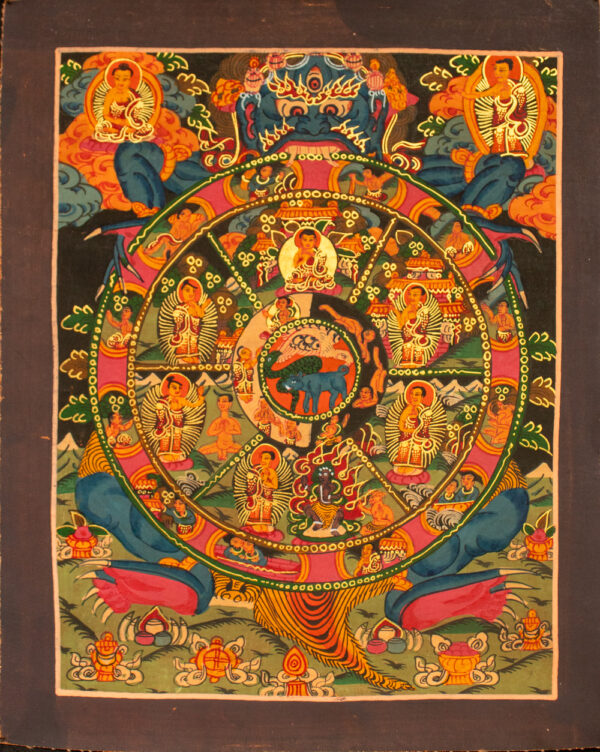 Mandala Koło Życia i Śmierci thanka buddyjska tybet Nepal obraz na płótnie