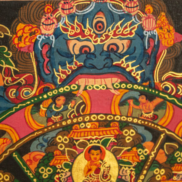 Zbliżenie na Mandala Koło Życia i Śmierci thanka buddyjska tybet Nepal obraz na płótnie