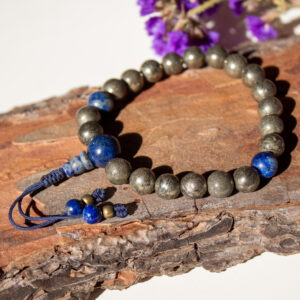 Mala buddyjska na rękę: Piryt i Lapis Lazuli