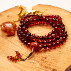 Mala 108 Bursztyn Bałtycki Premium: Agat Ognisty